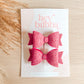 HOT PINK GLITTER FELT MIDI BOWS