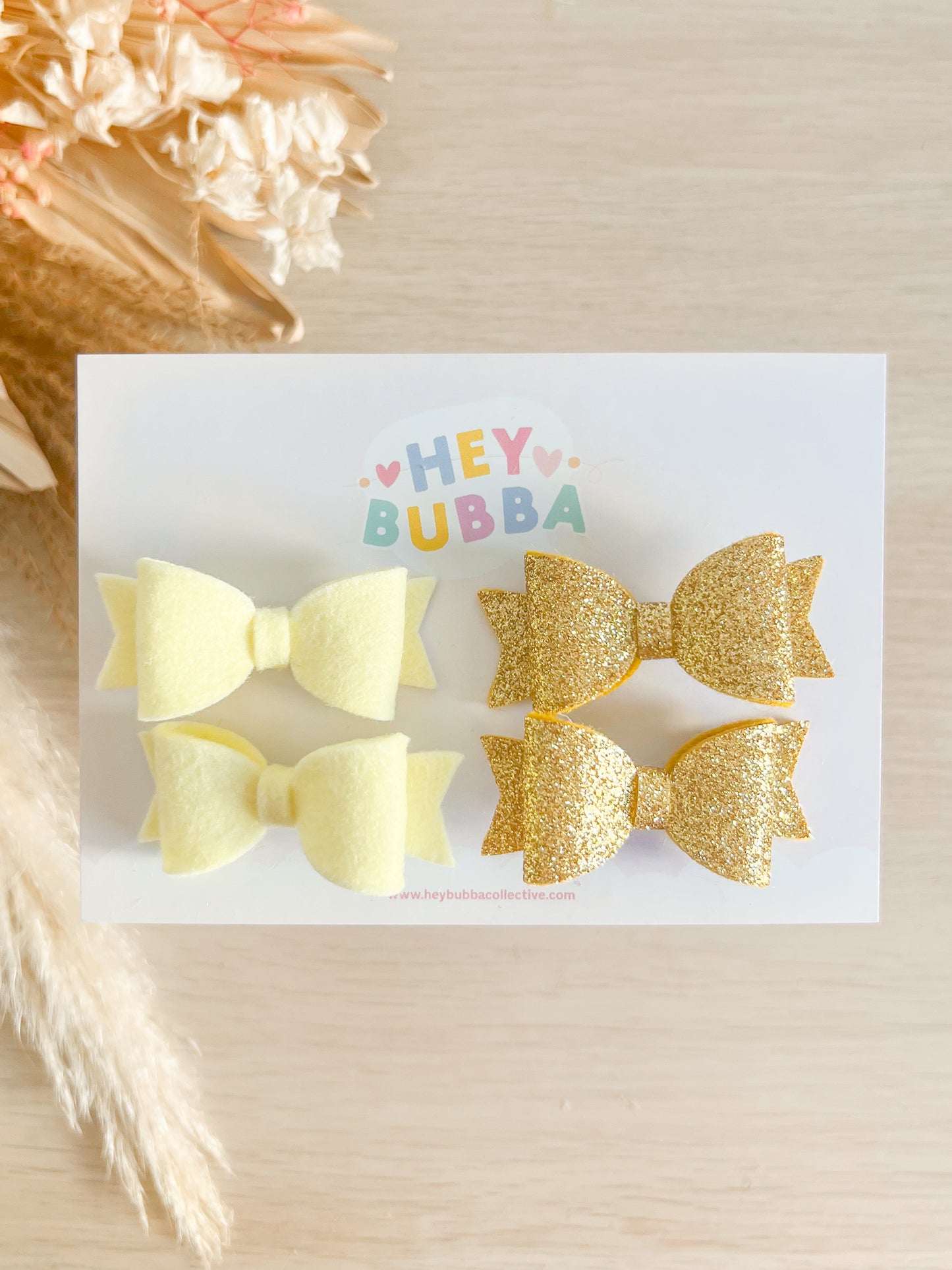 LEMON SPARKLE BITTY BOWS