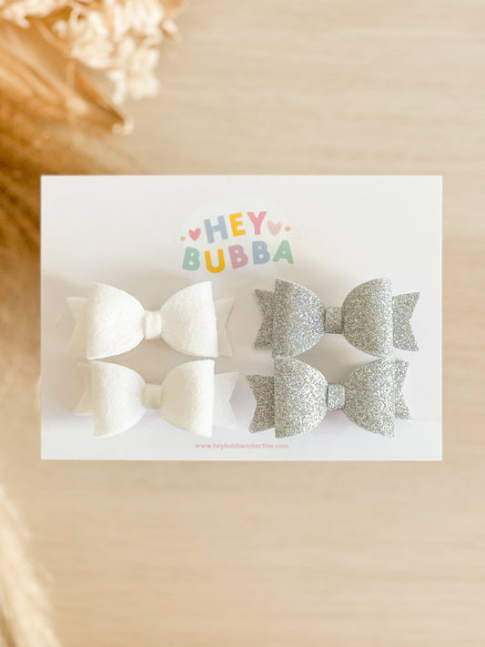 WHITE DIAMOND BITTY BOWS